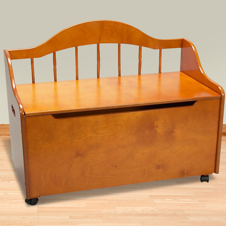 Kids Deacon's Bench / Toy Chest on Casters Honey FREE SHIPPING