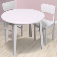 Kid's Korner Round Table and Two Chair Set in White