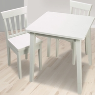 Kid's Korner Square Table and Two Chair Set in White