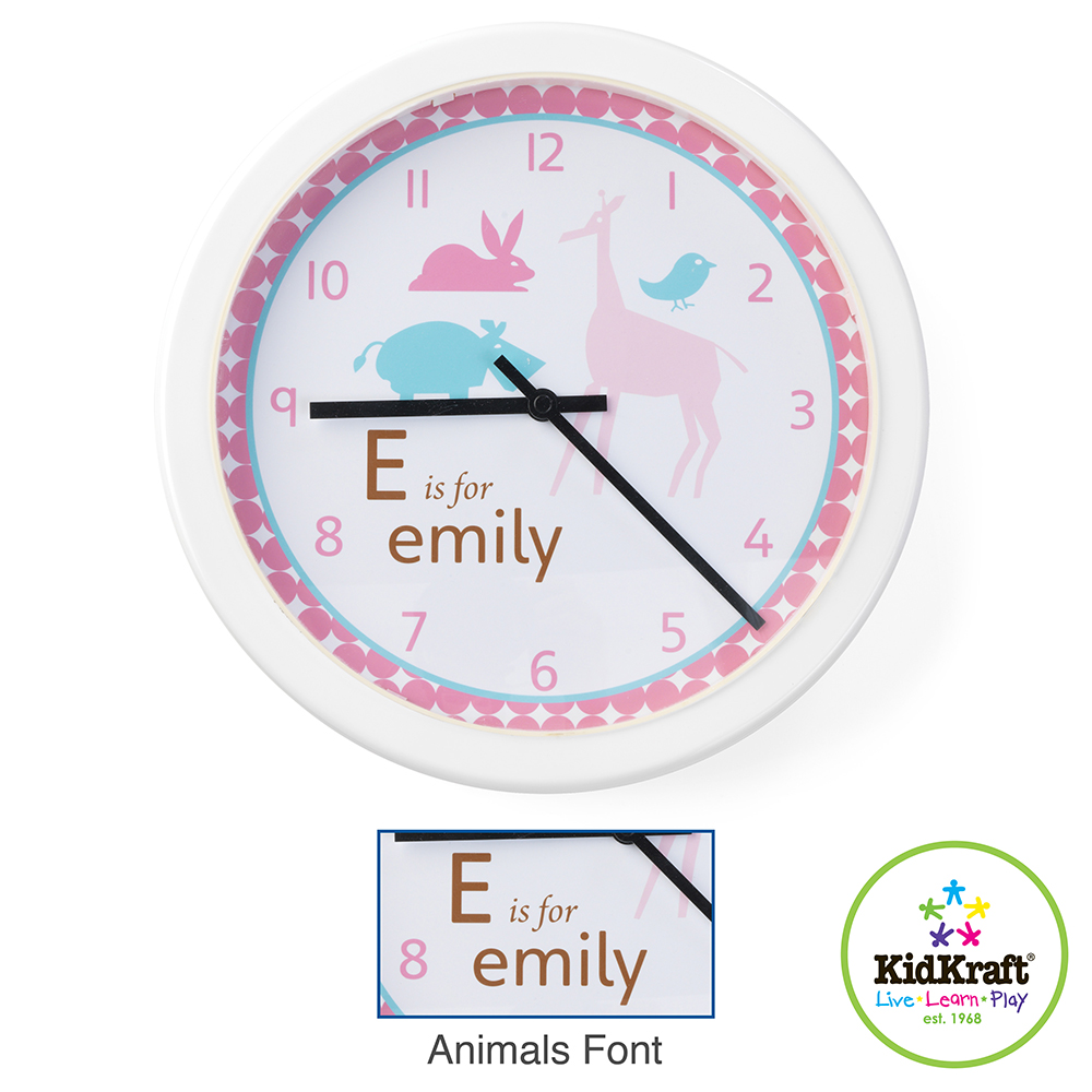 Kidkraft Animals Girl Personalized Clock FREE SHIPPING - $29.87