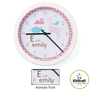 Kidkraft Animals Girl Personalized Clock FREE SHIPPING - $29.87