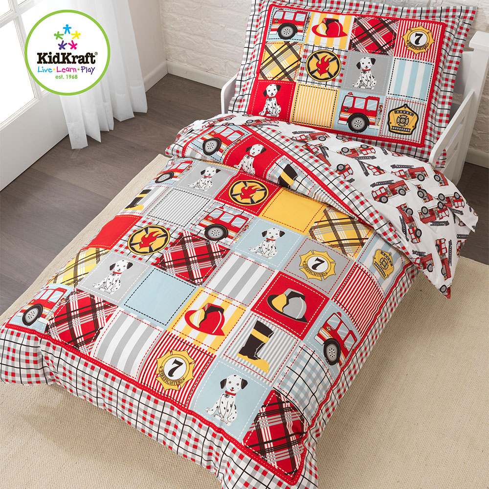 Kidkraft Fire Truck 4 Piece Toddler Bedding Set FREE SHIPPING