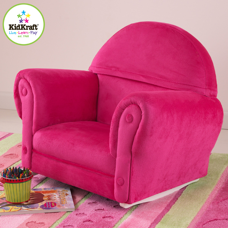 KidKraft Upholstered Rocker with Slip Cover in Bubblegum Velour FREE ...