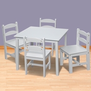 Kids Korner Square Table with 4 Chairs in White