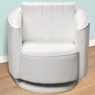Kids Korner Upholstered Swivel Chair in White