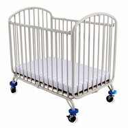 LA Baby Arched Compact Metal Crib in White