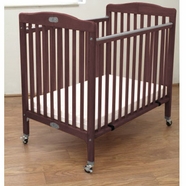 LA Baby Wood Folding Portable Crib in Cherry