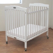 LA Baby Wood Folding Portable Crib in White