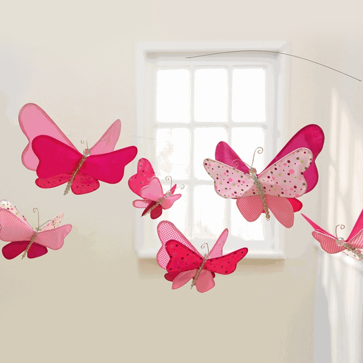 Lambs & Ivy Raspberry Swirl Butterfly Ceiling Sculpture FREE SHIPPING