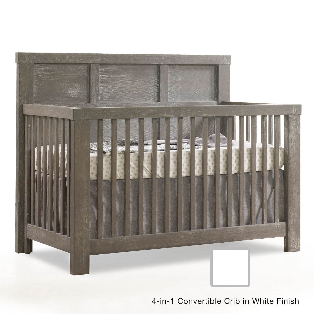 Natart Rustico 4in1 Convertible Crib in White FREE SHIPPING