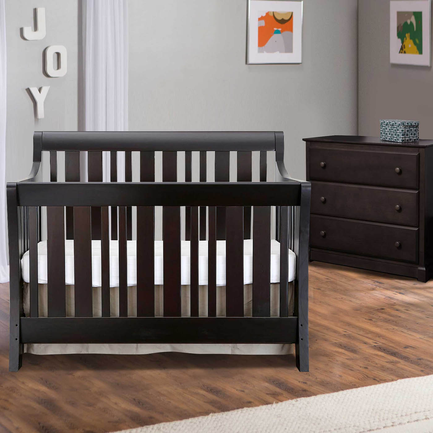 Nurserysmart 2 Piece Nursery Set Darby Convertible Crib and 3 Drawer