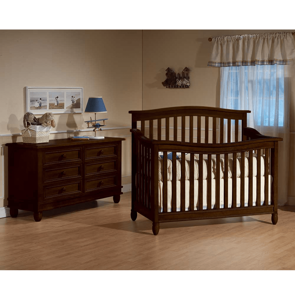 dark brown crib and dresser Woodland 5 Piece Nursery Set | Nursery Furniture Sets main image 0