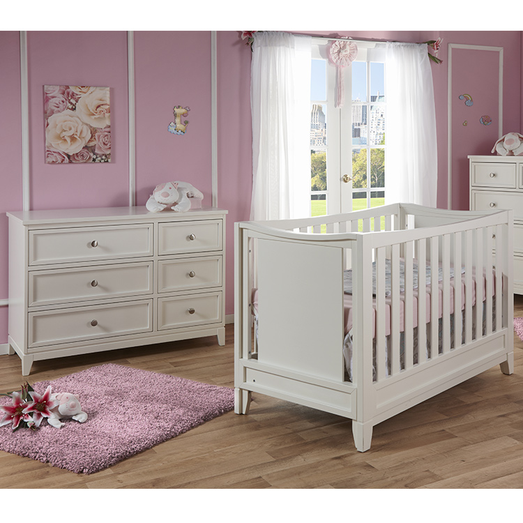 Pali 2 Piece Nursery Set - Nursery Set - Treviso Forever Crib and Double Dresser in White FREE SHIPPING Pali 2 Piece Nursery Set - Nursery Set - Treviso Forever Crib and Double Dresser in White FREE SHIPPING