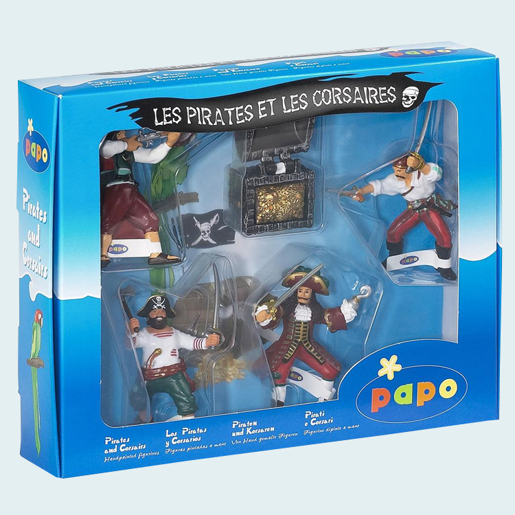 Papo Pirate Gift Box - 4 Corsairs with Treasure Chest by Hotaling