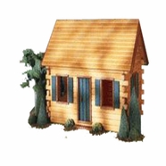 Quickbuild Crockett&#39;s Log Finish Cabin by Real Good Toys