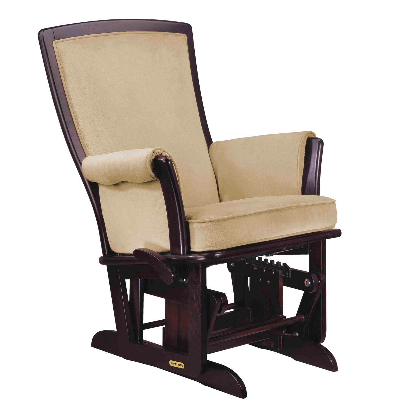 Shermag Sleigh Style Glider with Locking Mechanism in Espresso with
