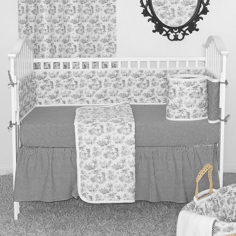 Sleeping Partners Toile Black 4 Piece Baby Crib Bedding Set FREE SHIPPING