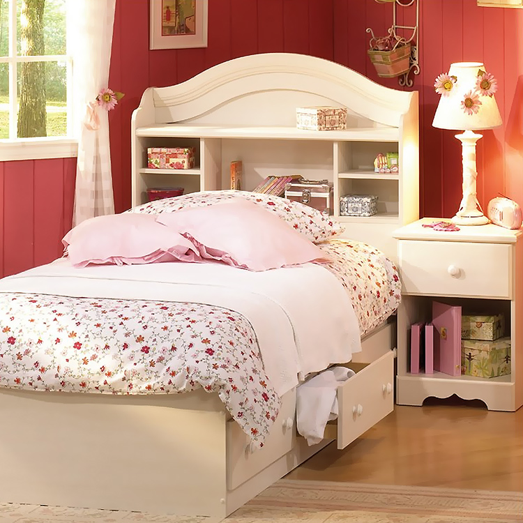 SouthShore 3 Piece Bedroom Set Summer Breeze Twin Bookcase Headboard