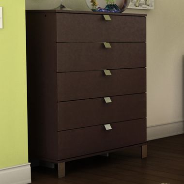SouthShore Karma 5 Drawer Chest in Chocolate