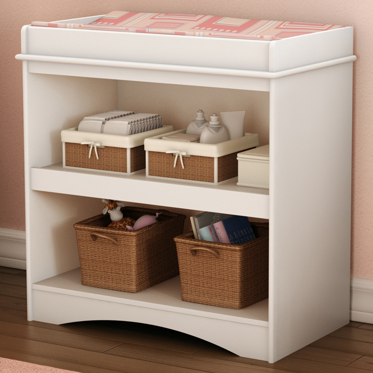 Southshore Peek-A-Boo Changing Table In Pure White FREE SHIPPING