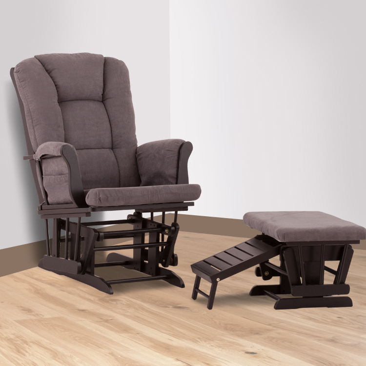 Status Glider and Nursing Ottoman in Black and Grey FREE SHIPPING