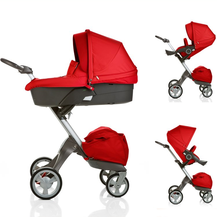 Stokke Xplory Carry Cot Stroller Complete in Red FREE SHIPPING