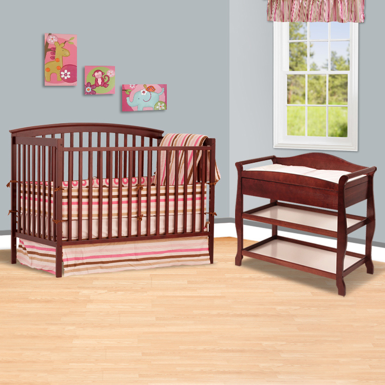 Storkcraft Cherry Bradford in Convertible Crib and Aspen