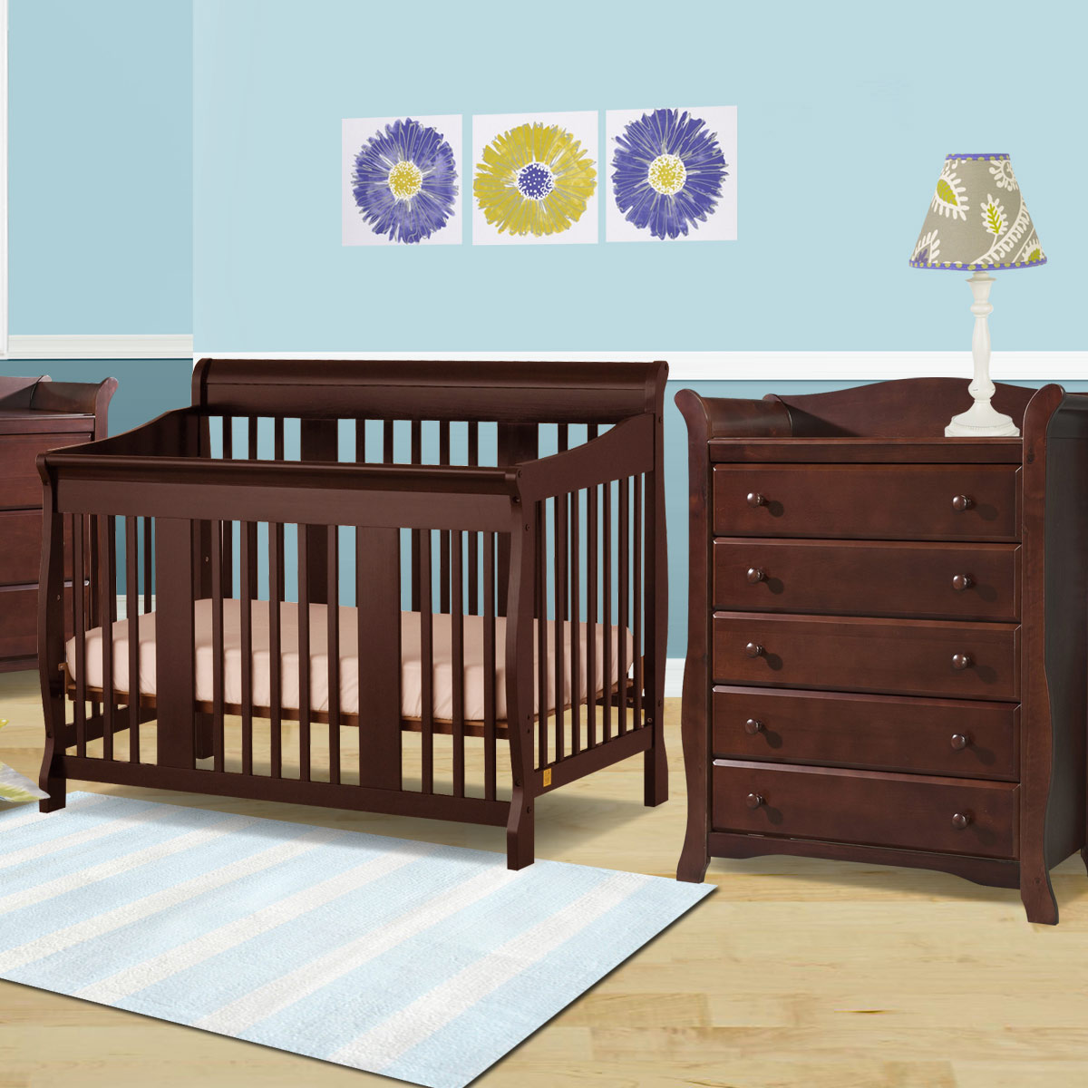 Storkcraft 2 Piece Nursery Set Tuscany Convertible Crib and Avalon 5