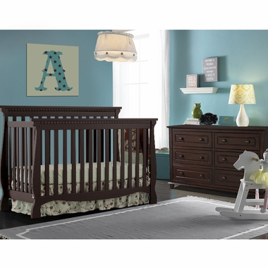 Storkcraft 2 Piece Nursery Set - Venetian Convertible Crib and Destin 6 Drawer Dresser in Espresso - Click to enlarge