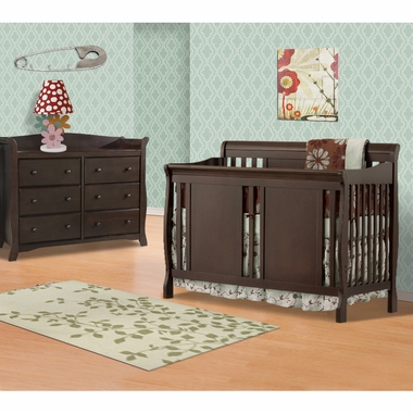Storkcraft 2 Piece Nursery Set - Verona Convertible Crib and Avalon 6 Drawer Double Dresser in Espresso - Click to enlarge