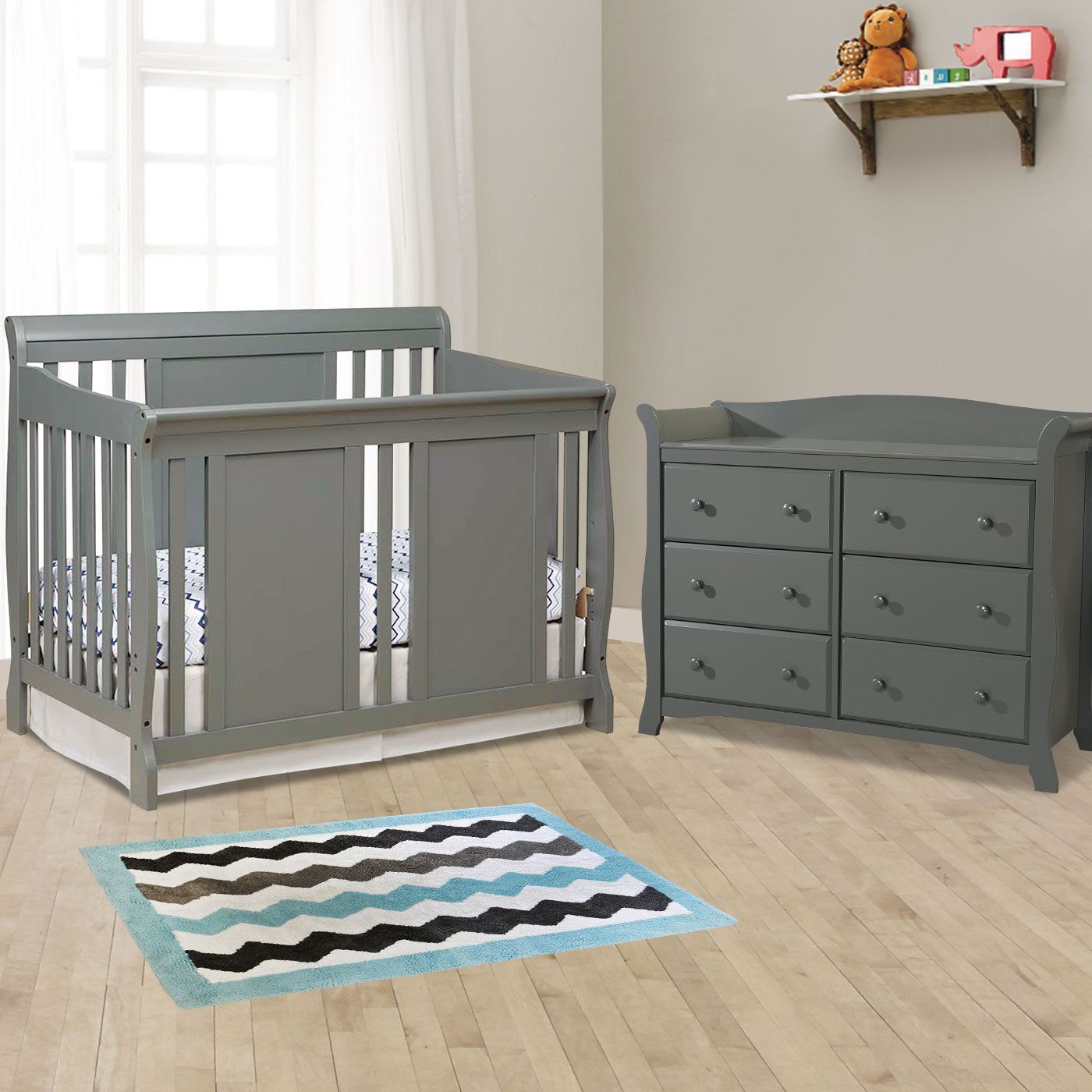 Storkcraft 2 Piece Nursery Set Verona Convertible Crib and Avalon 6