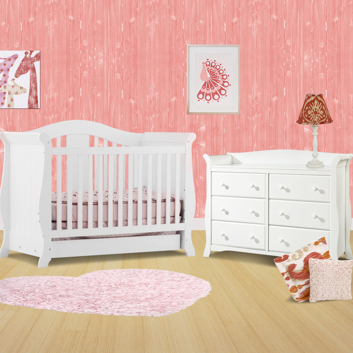 Storkcraft 2 Piece Nursery Set Vittoria Convertible Crib and Avalon 5