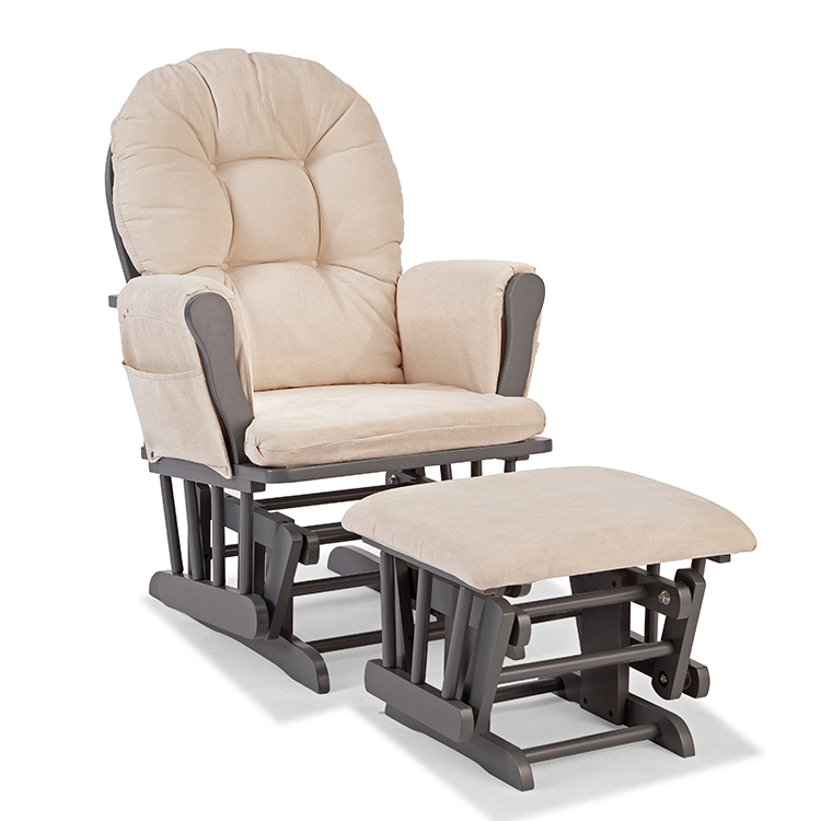 Storkcraft Hoop Custom Glider and Ottoman in Gray and Beige FREE SHIPPING