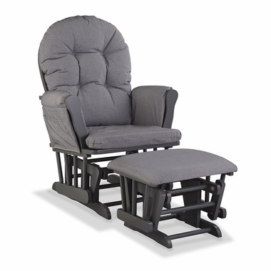 Storkcraft Hoop Custom Glider and Ottoman in Gray and Slate Gray Swirl - Click to enlarge
