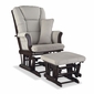 Storkcraft Tuscany Glider And Ottoman - Black/Gray | Shop