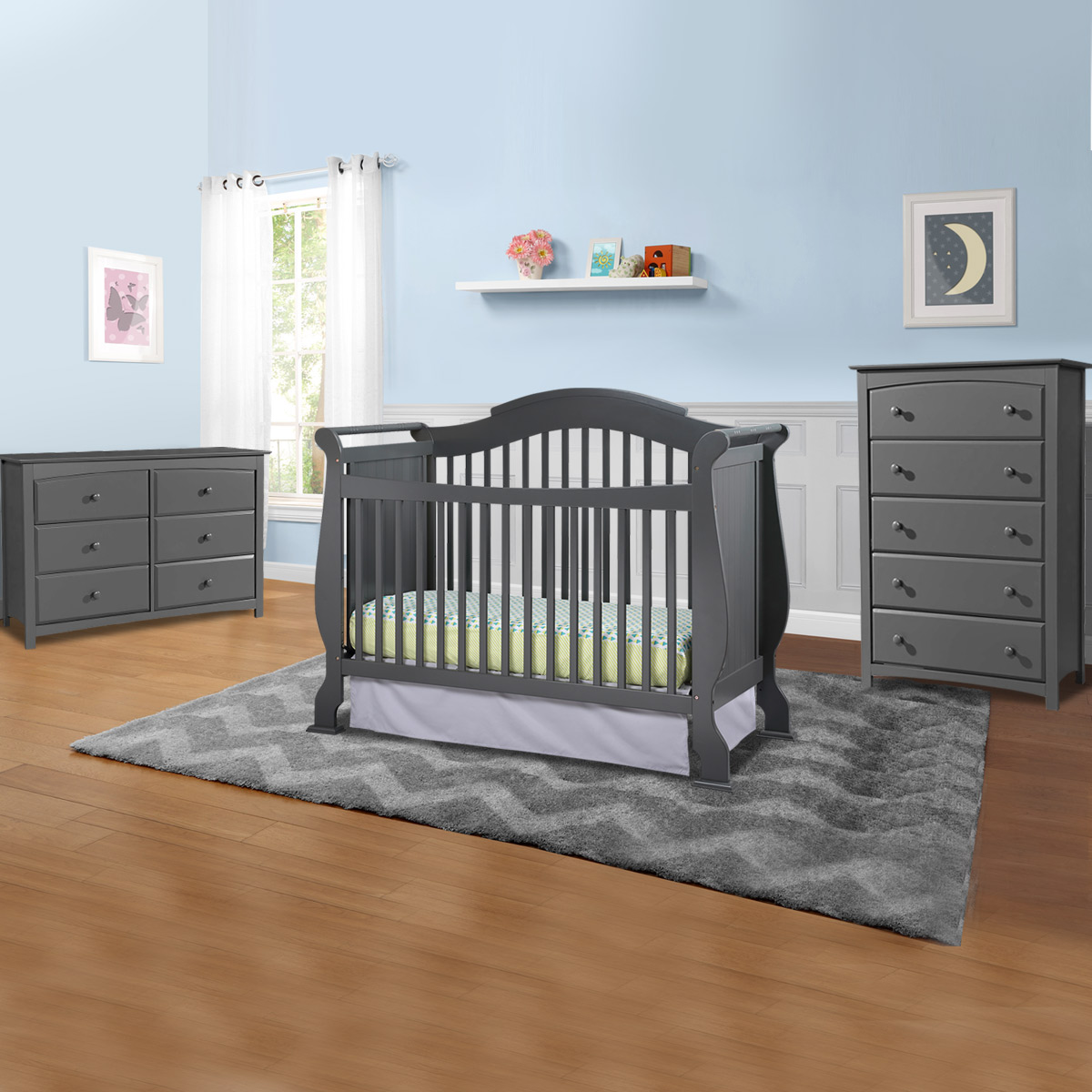storkcraft kenton 5 drawer dresser grey Storkcraft - Kenton 5-Drawer Dresser