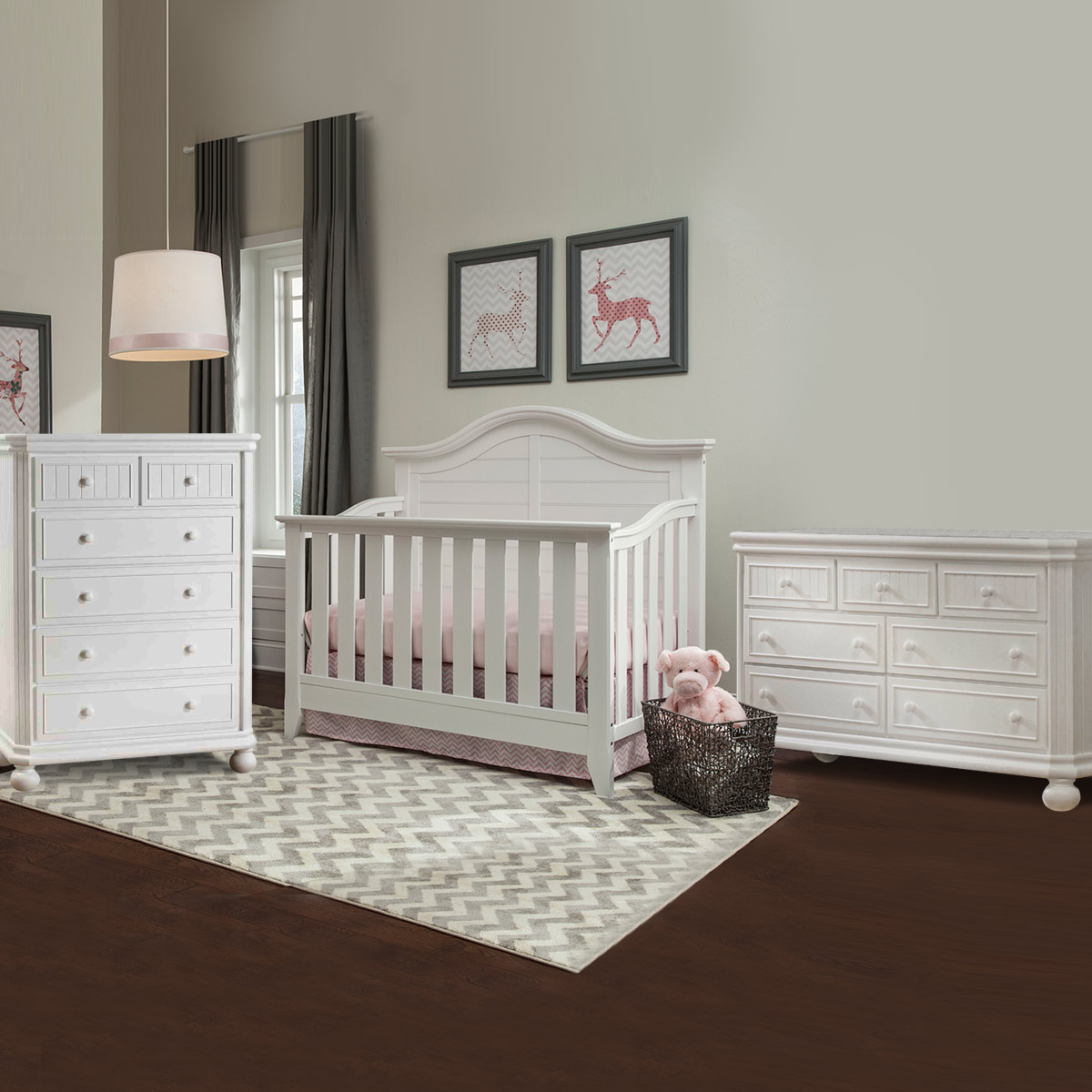 Thomasville Kids Southern Dunes Changing Table with Water Resistant  Changing Pad, Safety Strap Two Storage Shelves