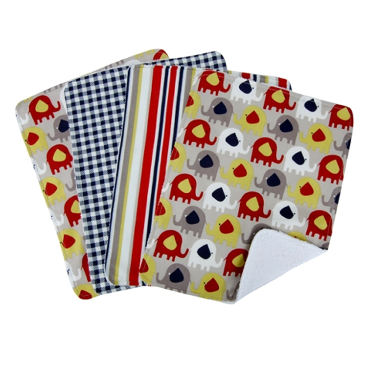 Trend Lab Elephant Parade Bouquet 4 Pack Burp Cloths FREE SHIPPING