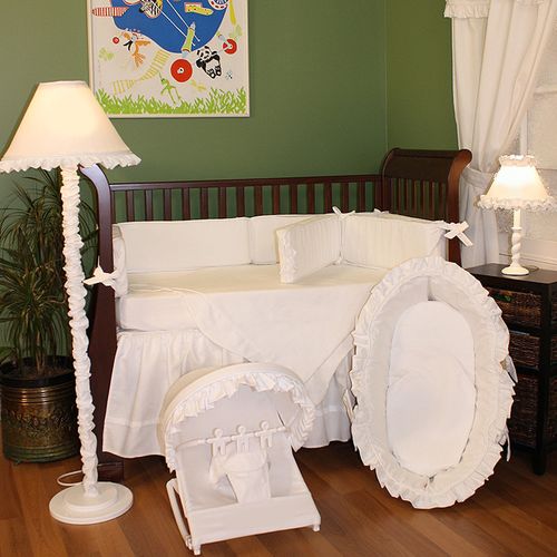 White Pique Crib Bedding Collection