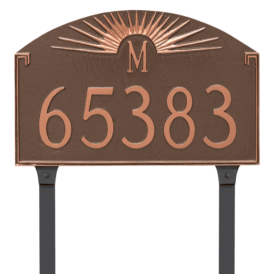 Sunburst Monogram Address Sign Plaque