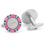 $100 Pink Poker Chip Cufflinks-CLI-CC-POK1-PK