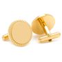 14K Gold Plated Rope Border Engravable Cufflinks