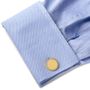 14K Gold Plated Rope Border Engravable Cufflinks
