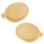 14K Gold Plated Rope Border Oval Engravable Cufflinks
