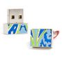 2Gb Blue/Green Paisley Usb Flash Drive Cufflinks