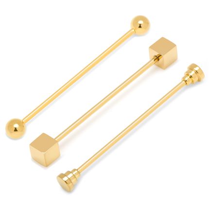 3 Piece Gold Stainless Steel Collar Bar Set