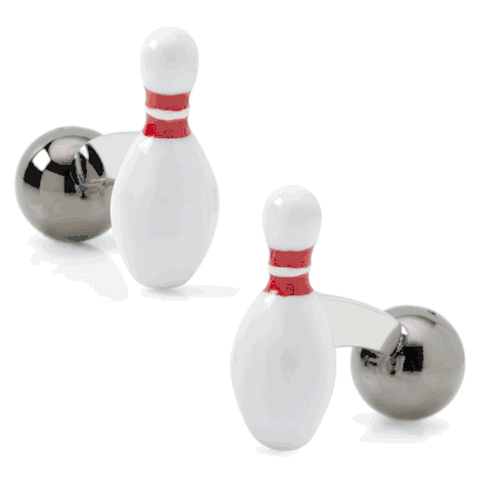 3D Bowling Pin & Ball Cufflinks