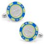 $500 Blue Poker Chip Cufflinks-CLI-CC-POK5-BLU