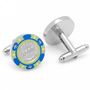 $500 Blue Poker Chip Cufflinks-CLI-CC-POK5-BLU