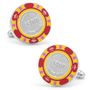 $500 Red Poker Chip Cufflinks-CLI-CC-POK5-RD